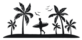 Sticker palm beach surfer