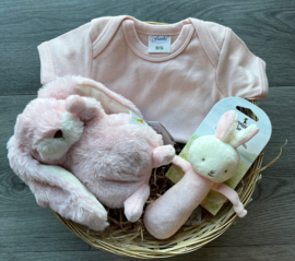 Gevulde kraammand pink bunnies