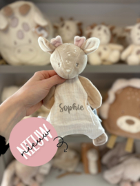 Nattou FanFan Baby Knuffeldoekje - 25 x 20 cm - Doudou hertje - Beige