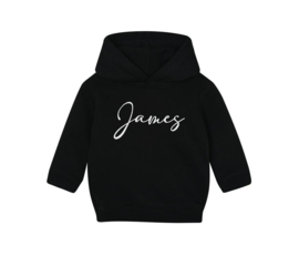 Hoody zwart 12-18 maand met naam