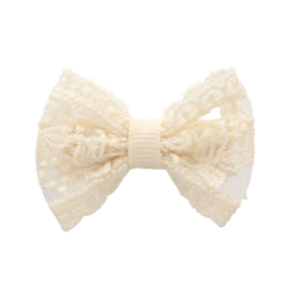 Your Little Miss ♥ Baby haarspeldje met strikje - cream lace