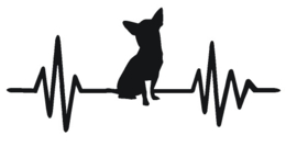 Sticker heartbeat Chihuahua