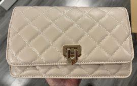 Schoudertas off white /beige met goudkleurig hengsel - Mrs.