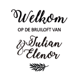 Sticker 'Welkom op de bruiloft van...'