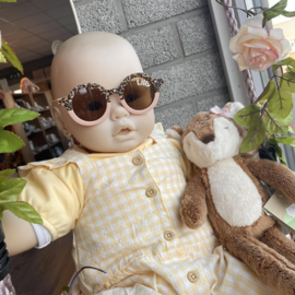 Baby- en kinder zonnebril UV400 rond - Zachtroze / Luipaard