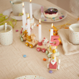 Bieco Houten verjaardagstrein - Roze