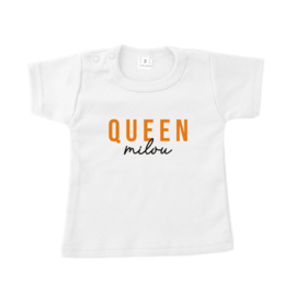Koningsdag shirt - QUEEN + naam