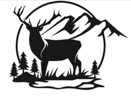 Sticker rendier klein landschap