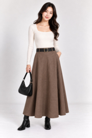 Rok suèdine uni art. 24483 - taupe