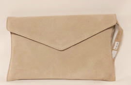 Leather Design clutch/gelegenheidstas suède art. 1482 - beige