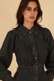 Daphnea denim jurk art. 5082 - zwart