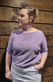 Triple Nine zomertrui met lurex KM Olivia art. 26167 - lila/zilverkleur
