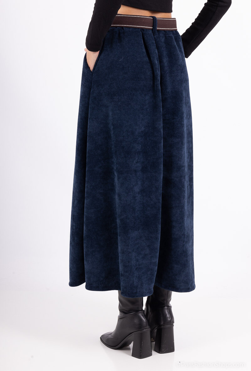 Luiz chenille rok art. 12194 - donkerblauw