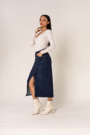 Carter stretchdenim rok art. P215 - donkerblauw