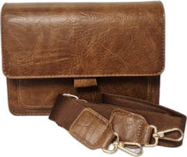 Schoudertas art. BG985 - coffee/cognac