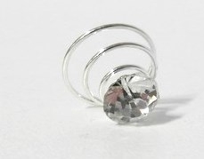 Curlie strass-steentje - zilverkleur