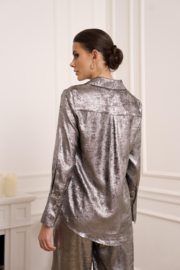 CHOKLATE damesblouse Lea Metallic art. 8091 - zilverkleur