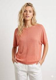Triple Nine zomertrui met lurex KM Olivia art. 26167 - koraal/zilverkleur