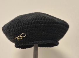 Gehaakte kinderbaret Chunky 12 - zwart