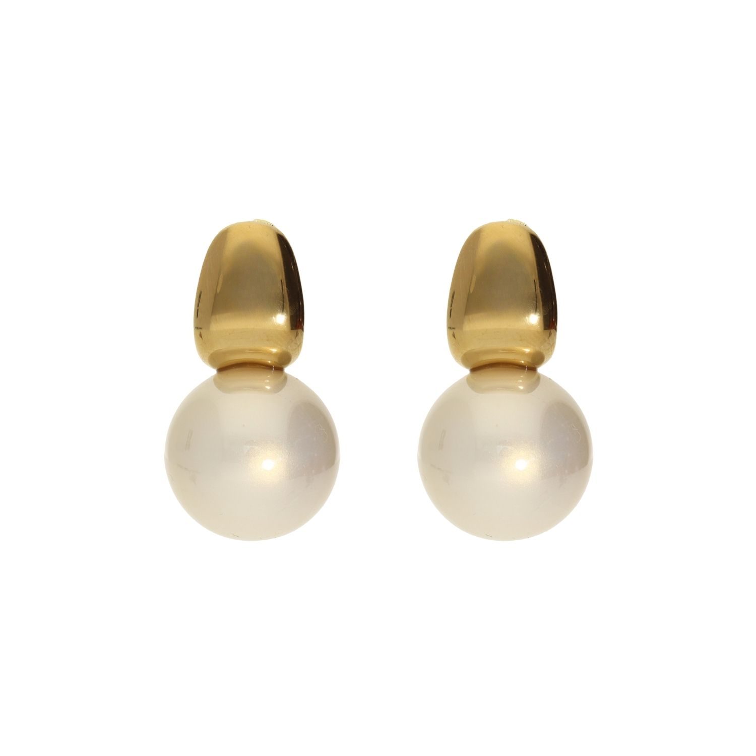Camps & Camps oorstekers Oval Pearl art. 2S081_PE - wit