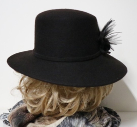 Weba Hats dameshoed wolvilt  art. 4500 - donkerbruin
