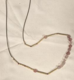 Ketting lang art. 7791 - oudroze/goudkleur