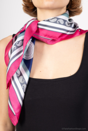 Marco luxe vierkante shawl 70 x 70 art. 1355 - fuchsia/blauw