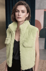 Bontgilet fake fur art. 55102 - zachtgroen