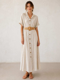Doorknoopjurk Alyra art. 1022 - beige