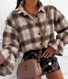 Damesblouse Plaid Check art. 2650 - beige