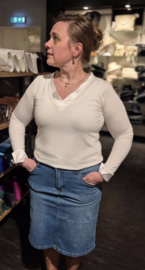 Oroblu Perfect Line T-shirt V-neck long sleeve art. 68171 - wit