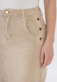 ViviD stretchdenim rok Button art. B101 - beige/zand