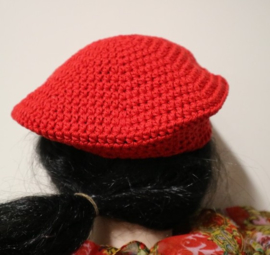 Gehaakte kinderbaret Noor 12 - rood