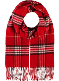 Unisex shawl Cashmink ruit art. 57308 - rood