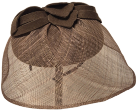 Complit damesdop wolvilt/sinamay art. 22476 - lichtbruin