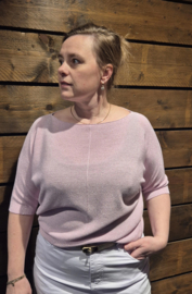 Triple Nine zomertrui met lurex KM Olivia art. 26167 - roze/zilverkleur