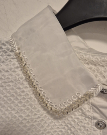 Los kraagje met organza boordje art. 8125 - wit