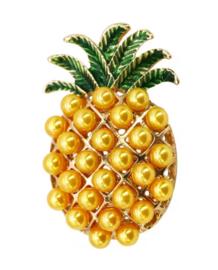 Broche Pineapple art. 2587 -goudkleur/geel