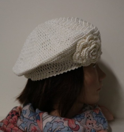 Gehaakte kinderbaret Anna - offwhite/créme