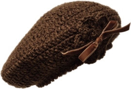 Gehaakte kinderbaret Merel - lichtbruin/lurex