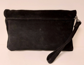 Leather Design clutch/gelegenheidstas suède art. 1482 - zwart