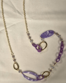 Ketting lang art. 7787 - paars/goudkleur