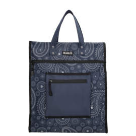 Beagles Shop & Go boodschappentas Paisley art. 47103 - blauw/wit