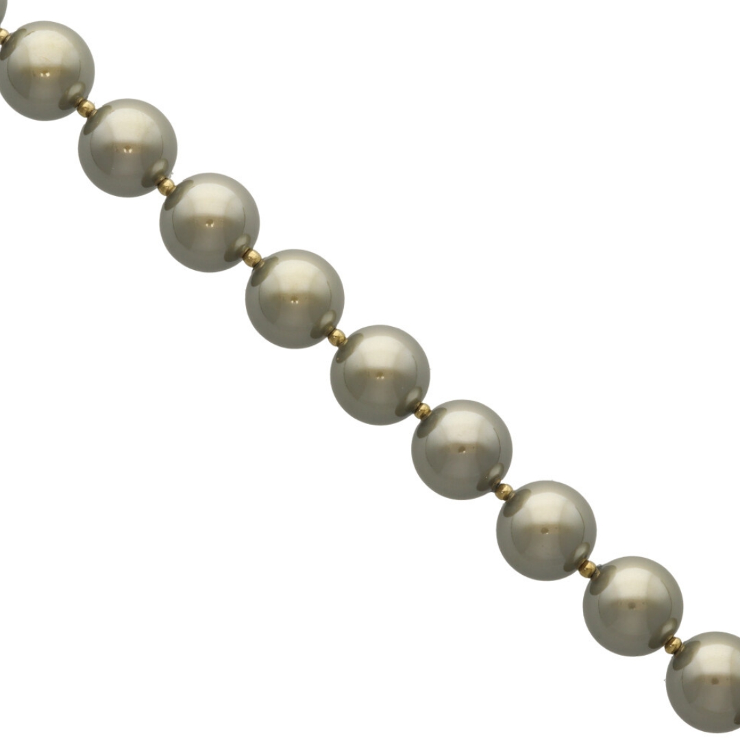 Camps & Camps ketting Pearls Grey art. 3S063_PG - goud/grijsgroen