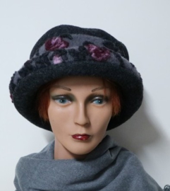 Gebeana damesmuts art. 8614 - donkergrijs/roze