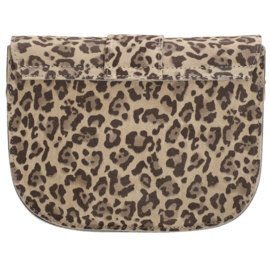Charm schoudertas suède Leopard art. L693 - beige/taupe