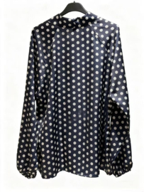 Damesblouse Polkadot art. 37069 - navy/wit