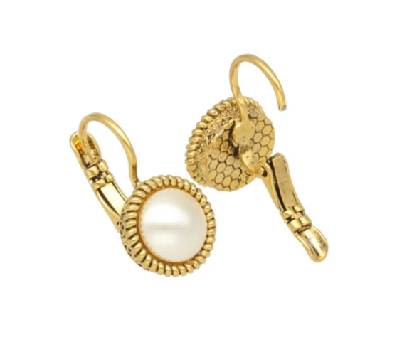 Camps & Camps oorhangers Pearl White art. 1D025_PE - wit