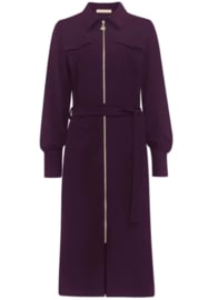 TRIPLE NINE jurk met rits art. JK51813 - aubergine/deep purple
