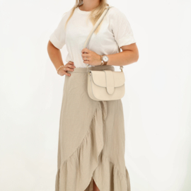 Charm schoudertas leer art. L692 - beige